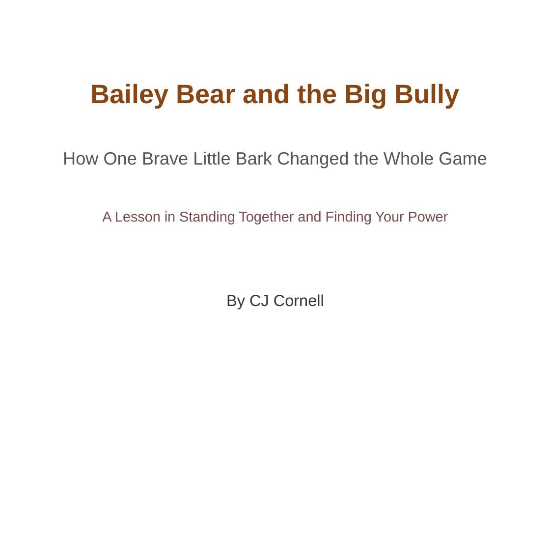 Bailey Bear and the Big Bully title page